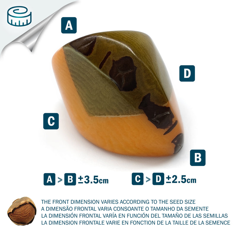 ANILLO GÉNESIS CURVO - Hecho a mano - Tagua (marfil vegetal)