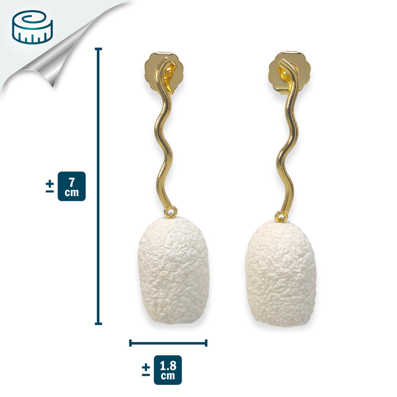 PENDIENTES COCOON ECHO - Hechos a mano - Bañados en oro de 24 quilates - Capullos de seda
