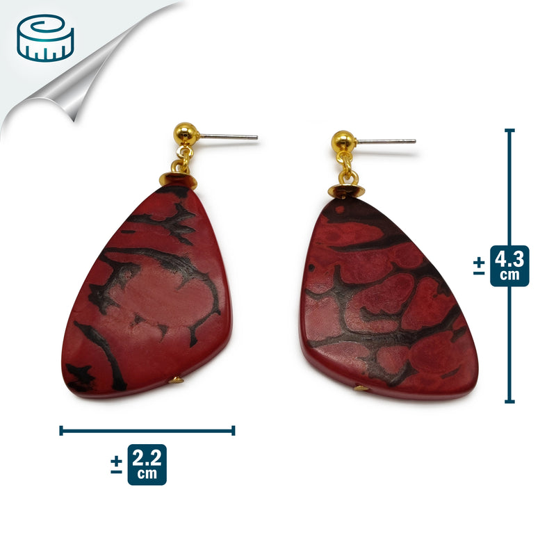 PENDIENTES MARIPOSA - Hechos a mano - Bañados en oro de 24 quilates - Tagua (marfil vegetal)