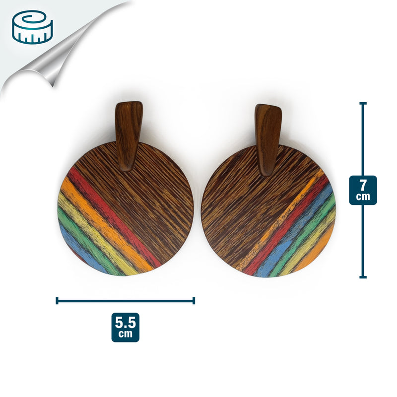 PENDIENTES WOODIE SOL - Hechos a mano - Madera contrachapada de 3 capas cruzadas