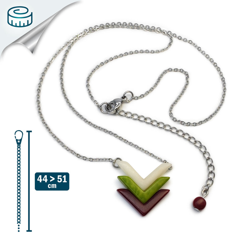 COLLAR FLECHA - Hecho a mano - Acero inoxidable - Tagua (marfil vegetal)