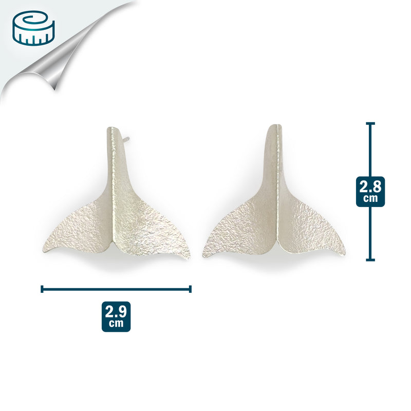 PENDIENTES MARINA WHALE TAIL - Hechos a mano - Plata