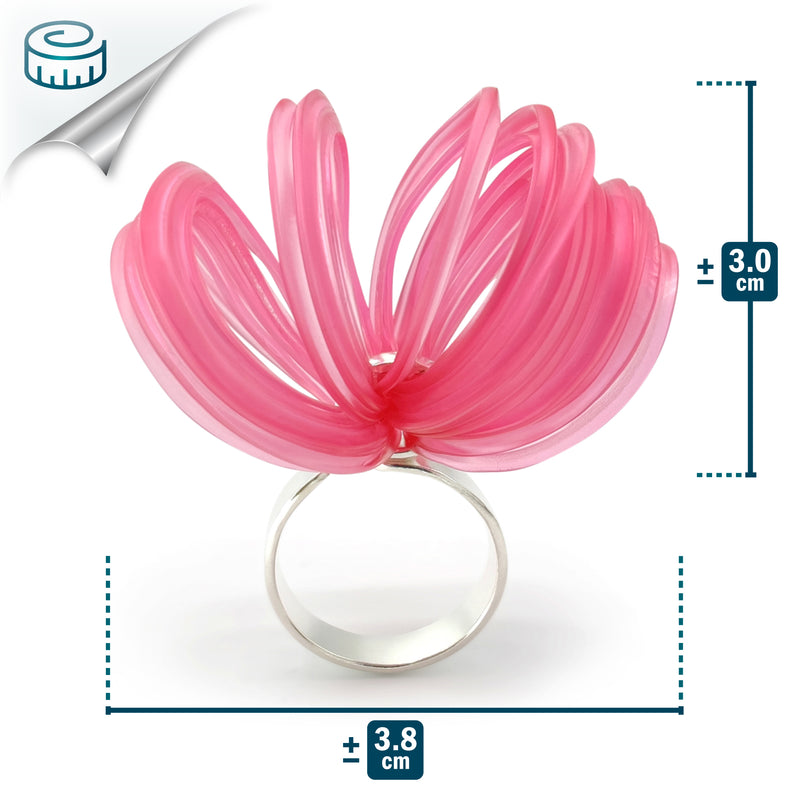 ANILLO ECOBLOOM - Hecho a mano - Ajustable - Plata de ley 925 - Plástico reciclado de los revestimientos de las tapas de botellas