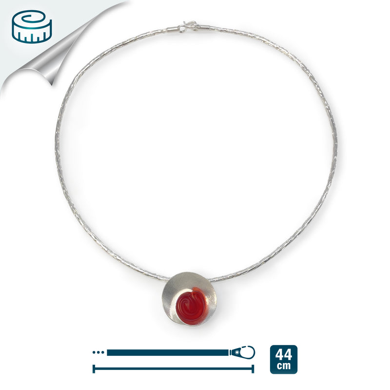 COLLAR ECOSENS - Hecho a mano - Plata fina 999 & plata de ley 925 - Plástico reciclado de los revestimientos de las tapas de botellas